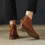Breakj Retro Color Rear Zipper Martin And Ankle Boots Are Soft To Wear Flat Chelsea Short