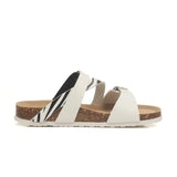 Fashion Print Cork Slipper 2023 New Summer Women Beach Double Buckle Slides