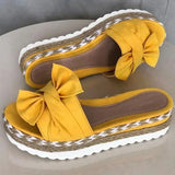 Sandals Women Heels Sandals with Wedges Shoes for Women Platform Sandals Summer Slippers Butterfly-knot Elegant Summer