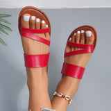 Flat Heel Sandals for Women 2024 New Casual Beach Slippers Fashion Dress Flip Flops Woman Slip-On Gladiator Sandals