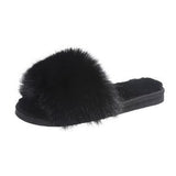 Slippers 2025 Long-Haired Slippers Women Wear Hairy Slippers Flat-Bottomed Autumn And