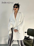 Elegant White Blazer For Women Notched Collar Long Sleeve Solid Minimalist Spring Blazers Female Fashion