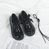 Women's Shoes Platform Oxfords Black Flats Female Footwear Leather Summer Cross Dress New Med Cross-tied Basic Rubber