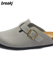 2023 New Outside Buckle Cork Slipper Casual Men Solid Color Beach Non-slip Closed Toe