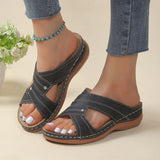 Shoes on Sale 2023 New Basic Women's Slippers Summer Retro Open Toe Wedges Slippers Casual Beach Ladies Shoes