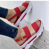 Fashion Summer Outdoor Shoes Punk Beach Wedges Women Sandals Wedge Female Platform Buckle Strap Street Sandalias De