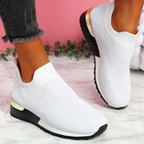 Summer 2023 Trendy Platform Flats Sneakers Socks Shoes Tennis Breathable SlipOn Casual Sports Footwear Ladies