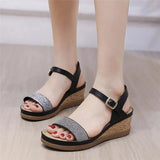 Wedge With Female Sandals Fish Mouth Buckle With Flat Bottom Platform Summer Women's Shoes sandalias de las