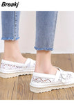 with Lace Cotton and Linen Net Upper Single Shoes, Shallow Soft Sole Hand-sewn Casual Women's Shoes,3