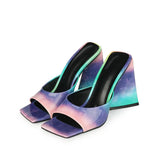 High Heel Sandals Women's Slides Open Toe Thick-Soled Ladies Slippers Party Mules Shoes Women Shoes High Heels