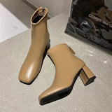 Boots Women High Heeled Short Boots Women Platform Shoes Pointed ToeAnkle Botas Large 42 Thin HeelSide zapatillas