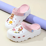 Increased Non-slip High-heeled Shoes Hole Shoes Beach Sandals Home Shoes New Thick-soled Slippers Women's Sandalias