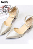 Summer New High Heels Shoes Fashion Sexy Pointed Shoes Banquet Party High Heels Ladies Sandals Square Heel Zapatos