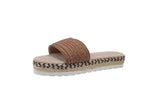 Breakj Summer New Large-Size Lady Thick-Soled Sandals Temu Word Thick-Sed Fish Mouth Rope Cool