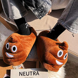 Poo Home Cotton Slippers Male Winter Cute Funny Creative Expression Package With Cartoon Couple Female Cotton-Padded