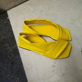 New Summer Women's Sandals Fashion Solid Color Non-lace Sleeves Simple Square Toe Open Toe All-match Design Women's