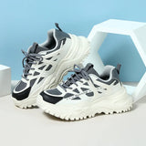 Pink Platform Sports Shoes for Women 2023 Autumn Non Slip Chunky Sneakers Woman Fashion Couple Student Thick Sole Dad