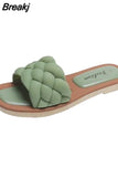 New Summer Indoor Woven Slippers Women Sandals Female Outdoor Beach Casual Flat Flip Flop Ytmtloy Zapatillas Mujer