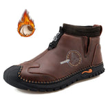 o'clock New Arrivals Men Ankle Boots Autumn Breathable Slip-on Shoes Winter Plush Casual Botas De Hombre Trend Large