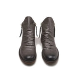 Men's PU Leather Chelsea Boots Fashion High-top Tassel Zip Shoes Spring Autumn Ankle Boots for Men Comfort Plus Size