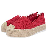 Woman Flat Chaussures Femme Zapatos De Mujer Women's Hollow Platform Casual Shoes Solid Color Breathable Wedge