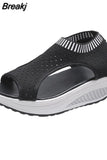 Size Sandals Women 2023 Fashion Casual Platform Sandals Women Shoes Comfort Summer Soft Sport Sandals Breathable