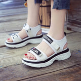 New Sandals Korean Version Of Fashion Casual Schoolgirls Cake Platform Slope With Velcro Platform Beach