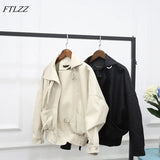 New Fashion Street Faux Leather Jacket Women Casual Loose Batwing Sleeve Washed Pu Leather Coat Biker