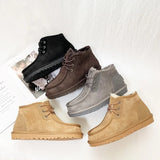 New Style Sheepskin Wool One-piece Snow Boots Men Winter Warm Winter Non-slip Leather Wool Winter