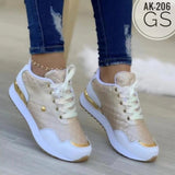 Breakj Large-Size Sneakers 2025 Autumn And Winter Before The Lace Lattice Thick-Soled Women's