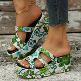 High Quality Shoes Female Rome Wedge Slippers Summer Casual Thick Sole Anti Slip Slippers Comfortable Outdoor Beach