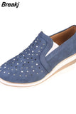 New Women Wedges Shiny Rhinestone Sneakers Spring Autumn Platform Height Increased Zipper Casual Ladies Vulcanized