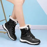 Winter Snow Boots 2021 Lace Up Casual Booties Women Non Slip Black Boots Women Warm Plush Ankle Boots Coturno