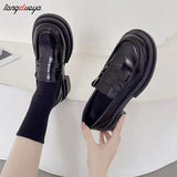 bown Punk Platform Women Loafers Round Toe Chunky Vintage Shoes Women Slip on flats Women Pumps mary janes Loafers