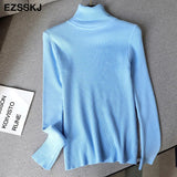 Women high neck Sweater Pullovers Turtleneck Autumn Winter Basic Women Sweaters Slim Fit