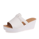 Summer women slippers Open Toe Thick Soled Outside flip flops shoes women Wedges Flat Slides Slippers size