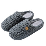 Plush Warm Home Cotton Slippers Women Cute Cartoon Bear Winter Slippers for Couples Flat Heels Non Slip Indoor House