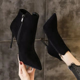 Pointed Toe Short Shoes for Women Stripper Pole Footwear Very High Heels Female Ankle Boots Heeled Sexy Spring 2023