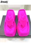 Platform Women Slippers Summer Square Toe Brand Satin Sandals WomenSexy High Heels Shoes Beach Sandals Flip Flops