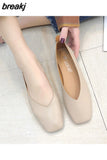 Flat Anti-skid Shoes Women Summer spring Skid-proof Square Toe Flat Korea Style Sandals Shoes Shallow Simple Shoe