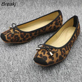 Leopard Ballet Women Slip on Loafers Ladies Ballerina Platform Flats Comfortable Casual Flat