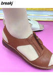 Shoes for Women Sandals Pu Leather Comfort Mother Shoes Zipper Flat Sandals Casual Summer Footwear Soft Sandalias