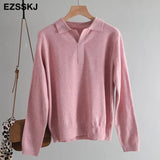 spring autumn thin oversize sweater pullovers Women basic loose square neck cashmere sweater female knit