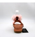 Summer Flat Sandals Women Flowers Handmade Beaded Rhinestones Pearl Lady Plus Size 43 Comfortable Sweet Women's