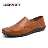 Soft Leather Men Loafers New Handmade Casual Shoes Men Moccasins For Men Split Leather Flat Shoes Big size