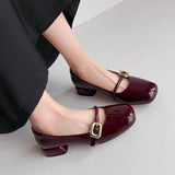 Mouth Single Shoes Women Spring and Autumn 2024 New Low Heel Mary Jane Shoes with Thick Heel Non-slip Square