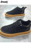 Men's Casual Shoes Fashion Thick Sole Sneakers Flat Non-slip Sports Running Shoes Comfortable High Top Men's