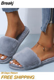Women's Winter Home Slippers Cute Autumn Solid Color Warmth Thick Plush PVC Non-Slip Leisure Shoes Soft Bedroom Floor