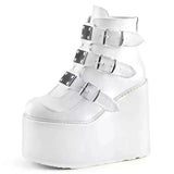 Buckle Ankl Bootes Women Punk Female Platform Boots Wedges High Heels PU Women Short Boots Botas De Mujer Plus Size