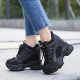 Chunky platform shoes Women 2024 Fashion Ladies Platform High Wedges mesh Casual Shoes Woman Chunky Black